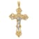 14k Yellow Gold and 14k White Gold INRI Fleur De Lis Crucifix Pendant