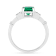 Green Lab Created Emerald and Moissanite Rhodium Over Sterling Silver
Center Design Ring