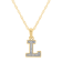White Diamond Accent 10k Yellow Gold L Initial Pendant With 18” Rope Chain