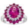 Sterling Silver Lab Created Pink Sapphire, Ruby and White Sapphire Ring 4.0ctw
