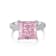 Princess Cut Pink CZ and Round White Cubic Zirconia Accents Sterling
Silver Ring