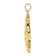 14k Yellow Gold Textured Horse Head with Long Mane Pendant