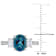 London Blue Topaz and Diamond 14K White Gold Ring 3.10ctw