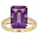 Amethyst Rectangular Octagonal And White Zircon Ring In 18K Gold Over
Sterling Silver 6.61ctw