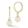 Bellissima Gold 14K Yellow Gold 6mm Freshwater Pearl Charm Huggie Hoop Earrings