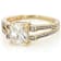 Diamond Simulant Rectangular Octagonal Solitaire Ring In 18K Gold Over
Sterling Silver 3.34ctw