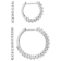 Lab-Grown Diamond Huggie And Hoop EarRing Set In PlatInum Over Sterling Silver