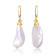 Pear Shape Freshwater Pearl Drop Earrings In 14K Gold Over Sterling Silver