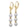 14K Yellow Gold 5-6mm Grey Semi-round Freshwater Cultured Pearl
Leverback Earrings