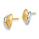 14k Yellow Gold and Rhodium Over 14k Yellow Gold Children's Satin Leaf
Stud Earrings