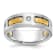 10K Two-tone Yellow and White Gold Men's Polished and Satin Diamond Ring 0.15ctw