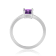 Rectangular Octagonal Amethyst Sterling Silver Solitaire Ring