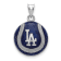 Rhodium Over Sterling Silver MLB LogoArt Los Angeles Dodgers Enameled Pendant