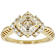 Diamond Simulant And Lab-Grown Diamond Ring In 18K Gold Over Sterling
Silver 3.55ctw