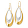 14k Two-tone Teardrop Dangle Earrings