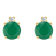 4mm Round Emerald with Diamond Accents 14k Yellow Gold Stud Earrings