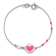 Sterling Silver Polished Pink Enamel Heart Children's 6in Bracelet