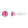 5mm Round Pink Topaz Rhodium Over 10k White Gold Stud Earrings