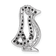 Rhodium Over Sterling Silver Black and White Cubic Zirconia Penguin
Chain Slide