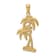 14k Yellow Gold Polished and Textured Palm Trees Pendant