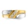 10K Two-tone Yellow and White Gold Men's Polished and Satin Grooved
3-Stone A Diamond Ring 0.15ctw