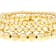 Beaded Stretch Bracelet Set Of 3 In 18K Gold Over Bronze