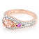 Morganite, Lab Pink Sapphire And White Zircon Two-Tone Ring In 18K Rose
And Rhodium Over Sterling Silver 1.20ctw