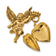 Symbols Of Faith Gold-tone Angel with 20mm Dangle Heart Crystal Cross
Locket Brooch Pin
