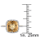 4ct Citrine and 0.10ctw Diamond 10k Yellow Gold Ring