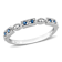 Blue Sapphire and Diamond 10K White Gold Semi Eternity Ring 0.14ctw