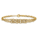 14K Yellow Gold Polished and Textured 3 Layer Fancy with 0.5-inch Ext. Bracelet