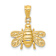 14k Yellow Gold Polished and Textured Bee Pendant