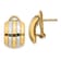 14k Yellow Gold and Rhodium Over 14k Yellow Gold Ribbed Stud Earrings