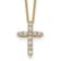 14K Yellow Gold Lab Grown Diamond Cross Pendant Necklace