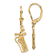 14k Yellow Gold Textured Golf Bag Dangle Earrings