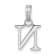 Sterling Silver Polished Block Initial -N- Pendant