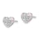 Rhodium Over Sterling Silver Enamel and Crystal Heart Post Earrings