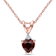 Garnet & Diamond 10K Rose Gold Pendant With Chain 0.55ctw