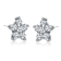 Star Cluster CZ Stud Earrings In White Rhodium Over Brass