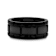 WINDSOR Beveled Black Tungsten Carbide Wedding Band with Brushed Finish
and Alternating Grooves 10mm