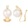 White Cultured Akoya Pearl 14k Yellow Gold Earrings 7-7.5mm