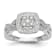 Rhodium Over 14K White Gold Lab Grown Diamond Cluster Engagement Ring 0.39ctw