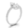 Rachel Zoe CZ Two-Stone Ring in Rhodium Over Sterling Silver