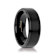 ORION Flat Black Tungsten Ring with Brushed Raised Center and Polished
Step Edges 8mm