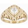 Diamond Simulant Art Deco Style Ring In 18K Gold Over Sterling Silver 0.72ct
