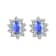1.00ctw Tanzanite and Diamond Earrings in 14k White Gold