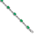 Rhodium Over 14k White Gold Diamond and Emerald Bracelet