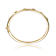 Grooved CZ Bangle Bracelet In 14K Gold Over Brass