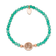 Rose Stainless Steel Polished Tree of Life Mint Jade Stretch Bracelet