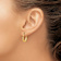 14k Yellow Gold Polished and Textured 7/16" Bamboo Design Hoop Earrings